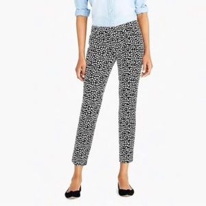 J Crew Mercantile Winnie Heart Print Cropped Straight Leg Pants Black 2‎